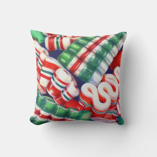 RIBBON CANDY Square Throw Kissen (Vorderseite)