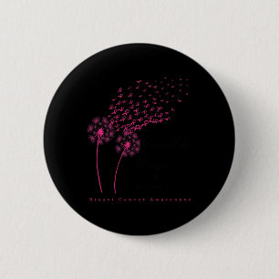 Ribbon Dandelion Faith Hope Liebe Brustkrebs Button