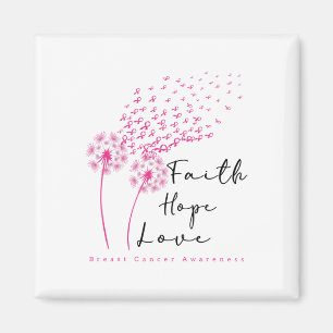 Ribbon Dandelion Faith Hope Liebe Brustkrebs Magnet