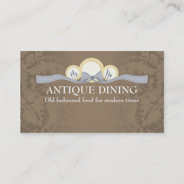 Ribbon dinner plates chef catering business cards visitenkarte (Vorderseite)