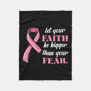 Ribbon Faith Breast Cancer Awareness Fear Warrior Fleecedecke
