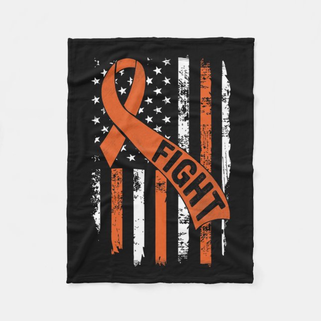 "Ribbon Fight American Flag Leukemia Awareness" 1 Fleecedecke (Vorderseite)