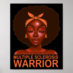 Ribbon Frau Awareness Warrior Black Afro Women Gir Poster