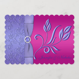 RIBBON Fuchsia, Periwinkle Blumenhochzeit Einladung