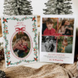 Ribbon Greenery Foto Weihnachtskarte Feiertagskarte<br><div class="desc">Foto Weihnachtskarte - Bereit,  von Ihnen personalisiert zu werden!</div>