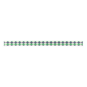 Ribbon, grün und weiß, Raute Satinband