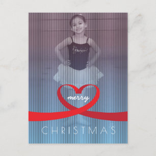 Ribbon Heart Feiertagspostkarte