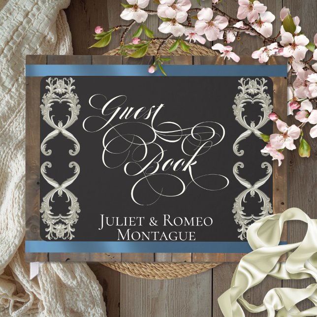 Ribbon & Herz Hochzeit - Blau Gästebuch (Von Creator hochgeladen)