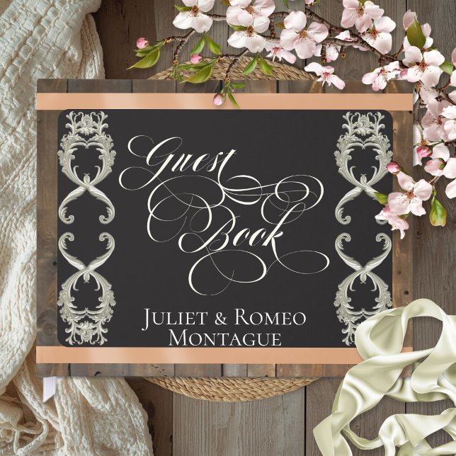 Ribbon & Herz Hochzeit - Pfirsich Gästebuch (Von Creator hochgeladen)