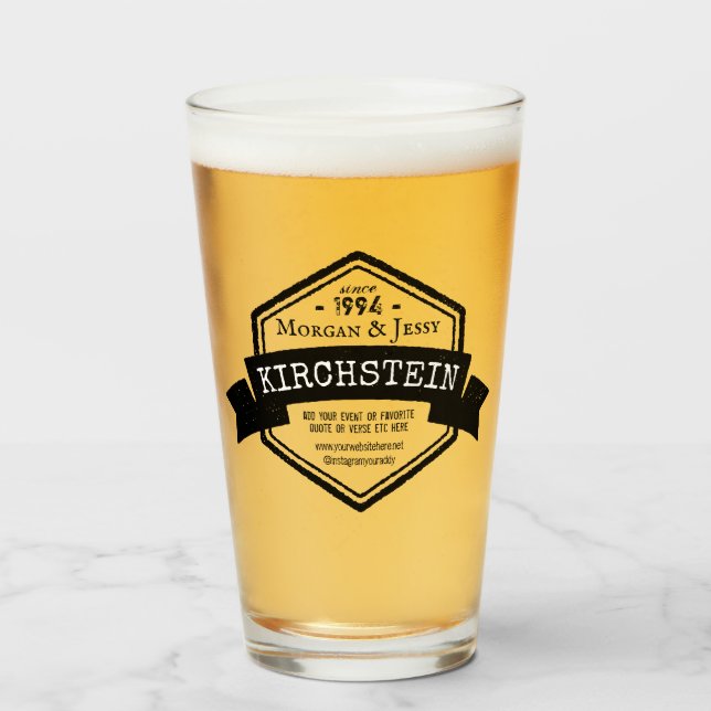 Ribbon-Hexagon-Logo anlässlich der Hochzeit von Vi Glas (Vorne (Gefüllt))