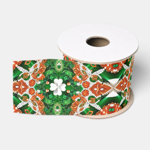 Ribbon mit irischen Farben Ripsband