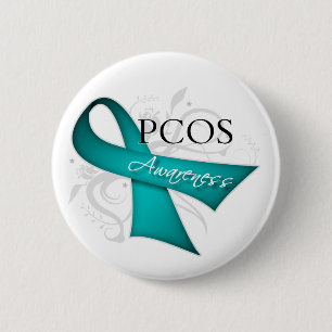 Ribbon-PCOS Awareness Button
