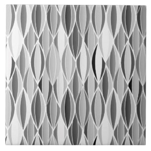 Ribbon Print Mitte des 20. Jahrhunderts - grau/gra Fliese