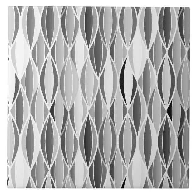 Ribbon Print Mitte des 20. Jahrhunderts - grau/gra Fliese (Vorderseite)