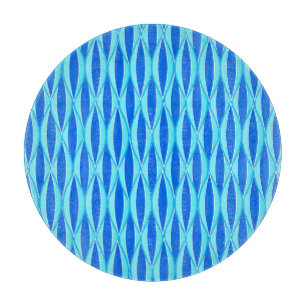 Ribbon Print Mitte des Jahrhunderts - Blautöne Schneidebrett