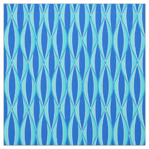 Ribbon Print Mitte des Jahrhunderts - Blautöne Stoff