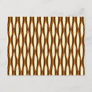 Ribbon-Print Mitte des Jahrhunderts - braun und cr Postkarte