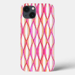 Ribbon Print Mitte des Jahrhunderts - Korallen und iPhone 13 Hülle