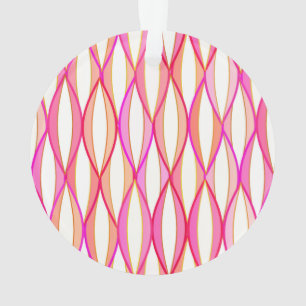 Ribbon Print Mitte des Jahrhunderts - Korallen und Ornament