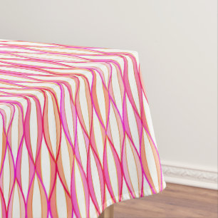 Ribbon Print Mitte des Jahrhunderts - Korallen und Tischdecke