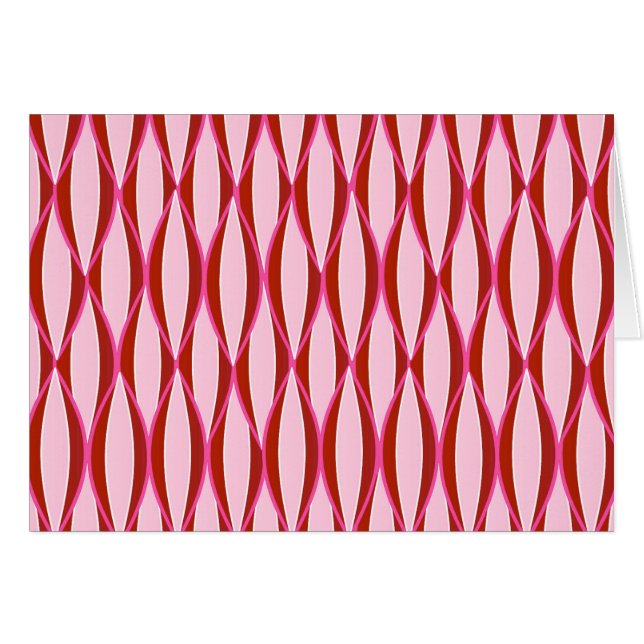 Ribbon Print Mitte des Jahrhunderts - Rosa und Bor (Vorderseite (Horizontal))