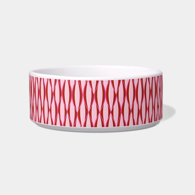 Ribbon Print Mitte des Jahrhunderts - Rosa und Bor Napf (Links)
