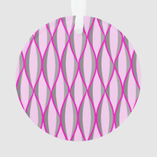 Ribbon-Print Mitte des Jahrhunderts - rosa und gra Ornament