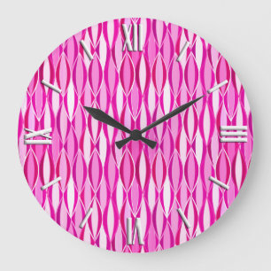 Ribbon Print Mitte des Jahrhunderts - Schattierung Große Wanduhr