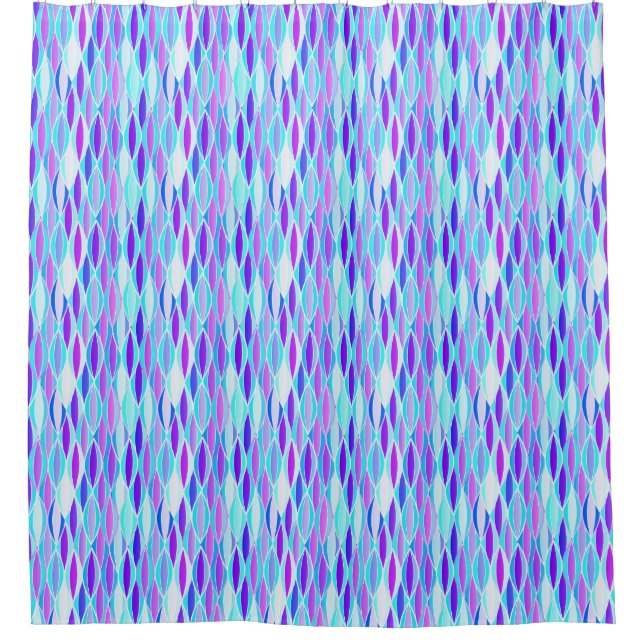 Ribbon Print Mitte des Jahrhunderts - violett und  Duschvorhang (Vorderseite)