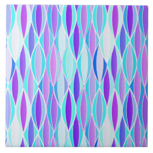 Ribbon Print Mitte des Jahrhunderts - violett und  Fliese