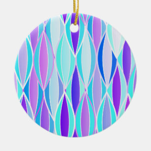 Ribbon Print Mitte des Jahrhunderts - violett und  Keramikornament