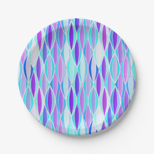 Ribbon Print Mitte des Jahrhunderts - violett und Pappteller