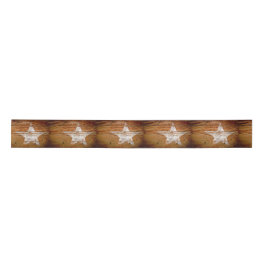 Ribbon Rustic WoodGrain Primitive White Paint Star Satinband