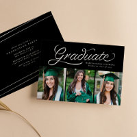Ribbon-Script-Graduierung trendy drei Foto