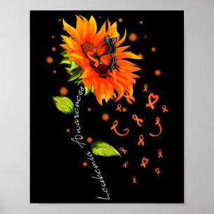 Ribbon Sonnenblume Schmetterling Leukämie Aufkläru Poster