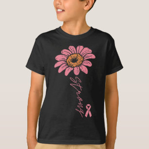 Ribbon Sonnenblumen Starkes Brustkrebs-Bewusstsein T-Shirt