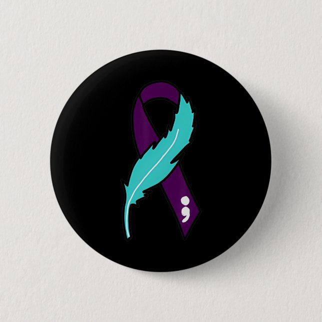 Ribbon Suicide Awareness Mental Health For Men Wom Button (Vorderseite)