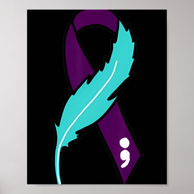Ribbon Suicide Awareness Mental Health For Men Wom Poster (Vorne)