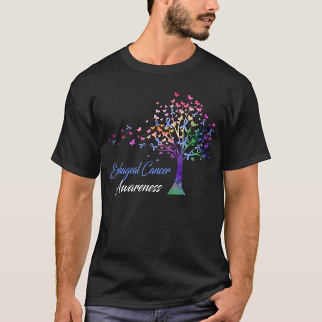 Ribbon Tree Esophageal Cancer Awareness T - Shirt (Vorderseite)