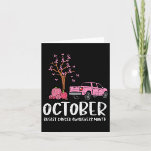 Ribbon Tree Truck Oktober Brustkrebs Bewusstsein Karte