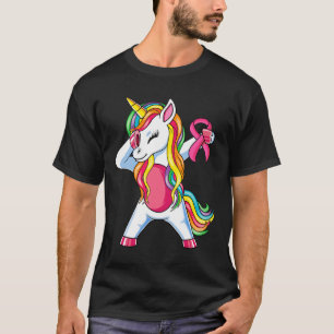 Ribbon Unicorn Breast Cancer Awareness Girls Toddl T-Shirt