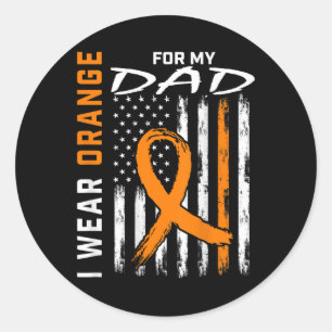 Ribbon Vater Leukemia Awareness American Flag Grap Runder Aufkleber