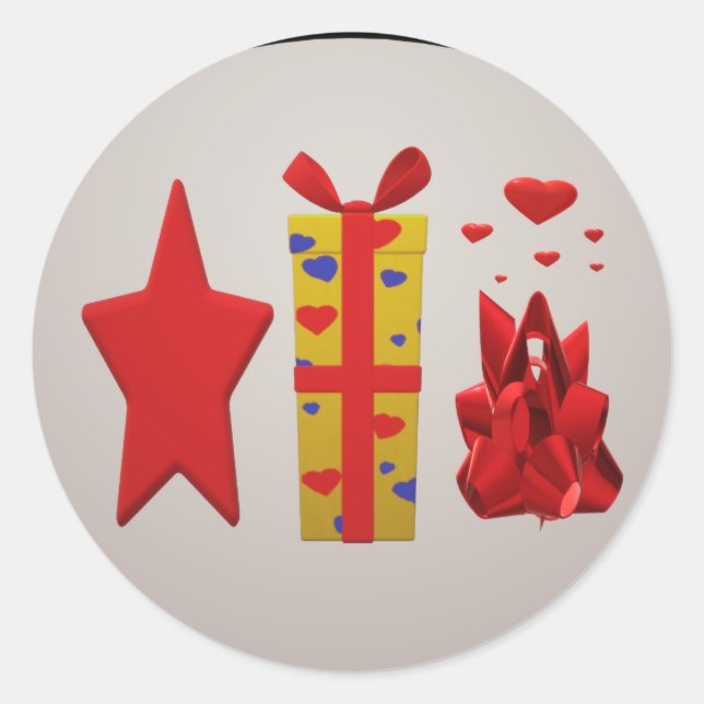 Ribbons Bows Boxdesign Runder Aufkleber (Vorderseite)