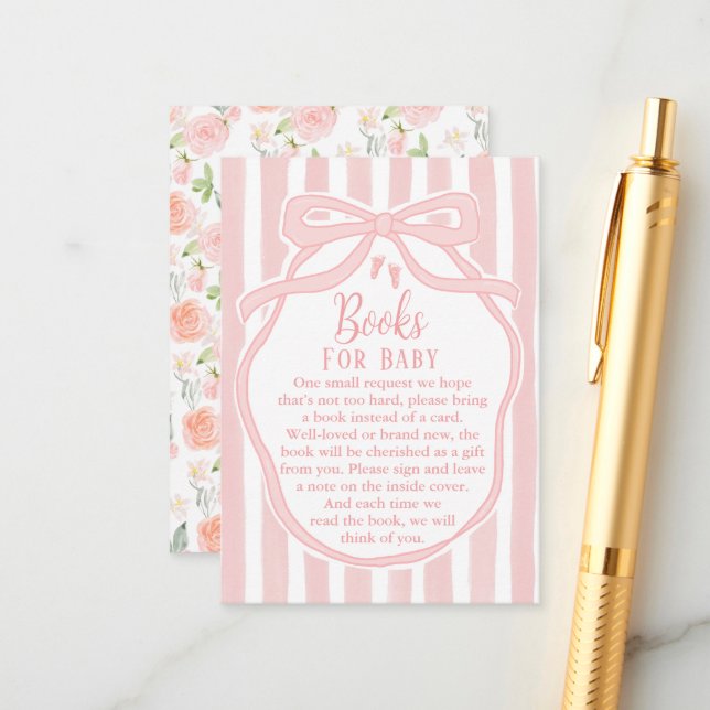 Ribbons Bows & Toes Book for Baby Enclosure Card Begleitkarte (Vorderseite/Rückseite Beispiel)