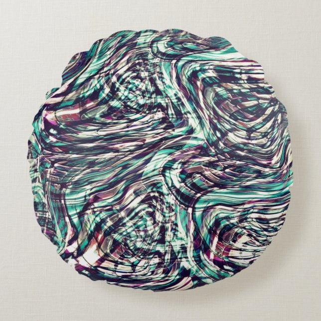 Ribbons oder Schleifen, die ausweichend durchquert Rundes Kissen (Vorderseite)