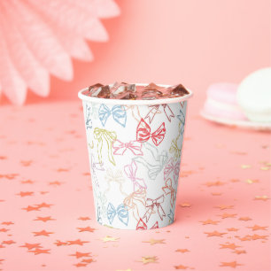 Ribbons und Bows - farbenfrohe Wasserfarbe Pappbecher