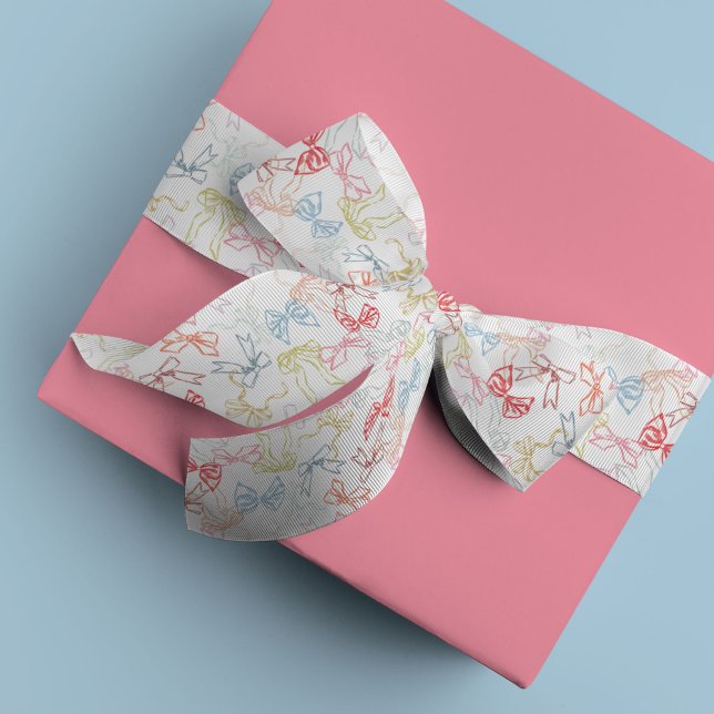 Ribbons und Bows - farbenfrohe Wasserfarbe Ripsband (Ribbons and Bows watercolor girly ribbon.)