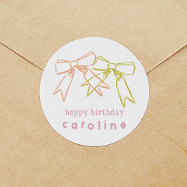 Ribbons und Bows zum Geburtstag Runder Aufkleber