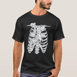 Ribcage Cats Pastel Goth Alt Kleidung Ästhetische T-Shirt