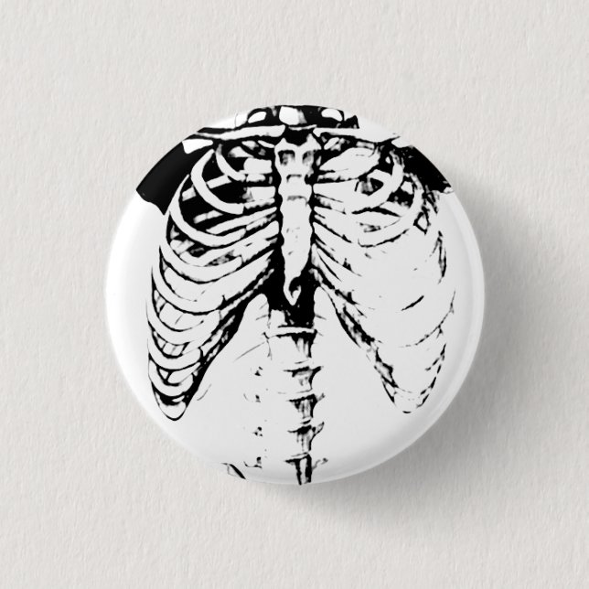 Ribcage Skeleton Goth Knopf-Button Button (Vorderseite)